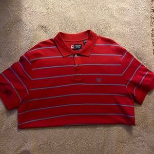 Chaps Polo Red & Blue shirt, size is Large
